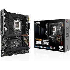 ASUS TUF Gaming Z690-PLUS Motherboard Socket Intel LGA 1700 (Intel Z690, ATX, PCIe 5.0, DDR4, 4X M.2, SATA 6Gbit/s, Thunderbolt 4, Aura Sync)