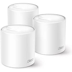TP-Link Deco X50 Mesh WLAN Set (3 Pack), Wi-Fi 6 AX3000 Dual Band Router & Repeater, 3x Gigabit Ports for Each Unit, Recommended for Houses with 4-6 Bedrooms, Comprehensive Parental Protection, WPA3