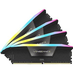 Corsair VENGEANCE RGB DDR5 RAM 64GB (4x16GB) 6400MHz CL32 Intel XMP iCUE Compatible Computer Memory - Black (CMH64GX5M4B6400C32)