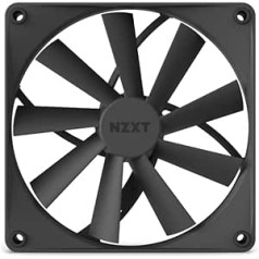 NZXT F140Q Klusas gaisa plūsmas ventilatori - RF-Q14SF-B1 - Gaisa apjoma palielināšana - Klusa darbība - Ilgtermiņa izturība - 140 mm ventilatora viens iepakojums - melns