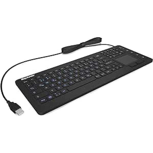 KeySonic Industrie Tastatur, USB kabelis ar skārienpaliktni, wasserdicht, staubdicht (IP68), Silikon, KSK-6231 INEL (CH)