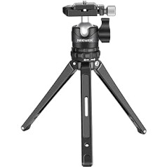 NEEWER mini statīvs kamerai, kompakts galddatora statīvs ar 360° zema profila lodveida galvu, 6,35 mm Arca tipa QR plāksne DSLR darbības kamerai, tālruņa stiprinājums straumēšanas ceļojumiem, maksimālais video žurnāla ieraksts