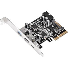 „SilverStone SST-ECU05“ – PCI-E kortelė, 1x išorinis USB 3.1 tipas C, 2x USB 3.0 tipas A, 1 vidinis USB 3.0 19 kontaktų Anschluss, 10 Gbps, žemo profilio geeignet