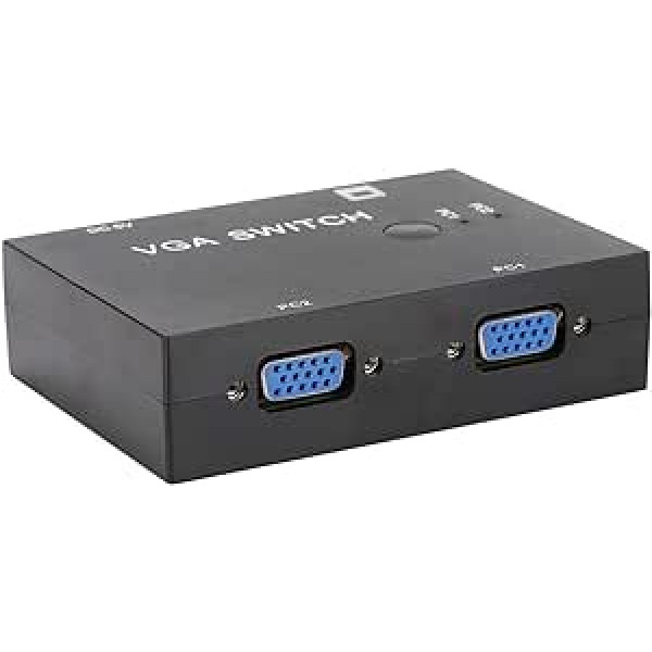 VGA Switch Box 2 PC uz 1 Monitor VGA sadalītājs 2-in-1-Out 2-Port Switch Atbalsts VGA/XVGA/SVGA/UXGA Multisync Display Divvirzienu VGA Vedio Slēdzis PC TV monitoram