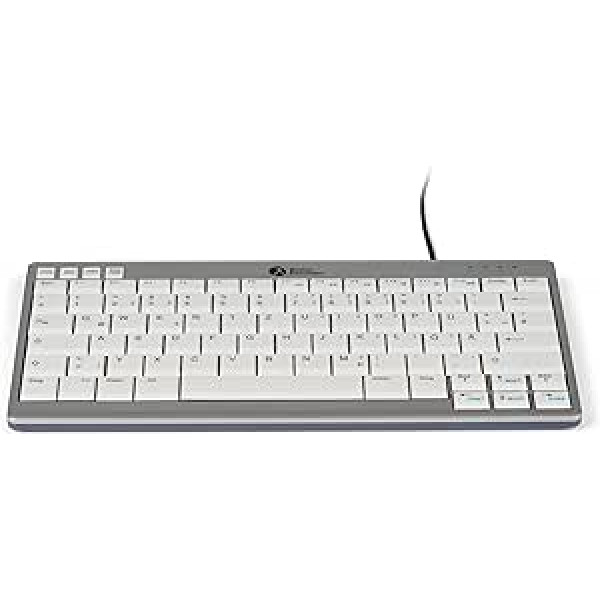 BakkerElkhuizen UltraBoard 950 kompaktā tastatūra vācu izkārtojums Qwertz vadu gaiši pelēka/balta