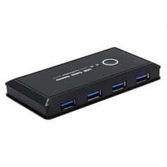 JSER KVM USB 2.0 vai USB 3.0 slēdža atlasītājs 2 portu datori, kas koplieto 4 ierīces tastatūras peles skenera printerim (USB 3.0)