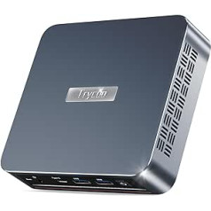 Trycoo N100 Mini PC 16GB RAM 512GB M.2 SSD, Mini dators ar Intel 12th N100 procesoru (līdz 3,4GHz), 4K Mini Desktop PC ar Windows 11 Pro, Gigabit Ethernet/WiFi/BT/2* HDMI/USB-C, Ikdienas lietošanai