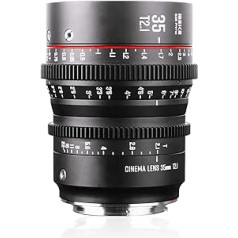 Meike 35 mm T2.1 S35 manuālā fokusa platleņķa galvenā kino objektīvs Canon EF stiprinājumam un kinokamerai EOS C100 Mark II, EOS C200, EOS 300 Mark II, EOS C300 Mark III, Zcam E2-S6 6K