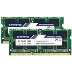 Timetec 8GB KIT (2x4GB) saderīgs ar Apple DDR3 1067MHz/1066MHz PC3-8500 CL7 operētājsistēmai Mac Book, Mac Book Pro, iMac, Mac Mini (Ende 2008, Anfang/Mitte/Ende 2009, Mitte 2010. gads.