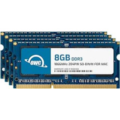 'OWC 1867DDR3S32S modulis (DDR3; dators/serveris; 0–85 °C, K 27 (2015. gada beigu 204 kontaktu DIMM, 4 x 8 GB), iMac W/Retina 5)