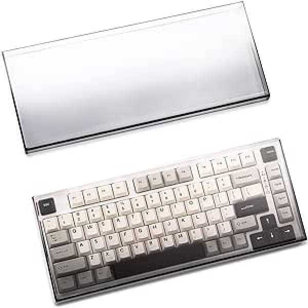 YUNZII Transparent Acrylic Keyboard Case Cover with Dustproof Waterproof Anti Impact Protective Cover for 65% 75% Layout 84 Keys 98 Keys (75% or 84 Key Sizes, Black)