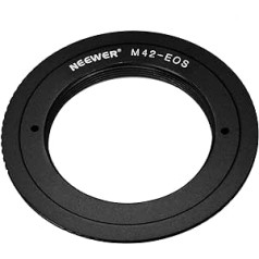 Neewer® Aluminum Alloy Lens Mount Adapter for M42 Lens to Canon EOS Camera, Such as 1d/1ds, Mark II, III, 5D, Rebel xt, xti, T2i, and More - Black