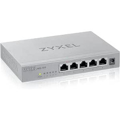 ZyXEL 2.5G kelių gigabitų nevaldomas jungiklis su 5 prievadais namų pramogoms arba SOHO tinklams [MG-105], MG-105-ZZ0101F, 5 prievadų | 2.5G RJ45 | Nevaldoma