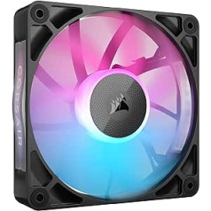 CORSAIR iCUE LINK RX120 RGB 120mm PWM ventilators - magnētiskais kupola gultnis - viens ventilators - melns