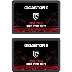 Gigastone Internal SSD 128GB Pack of 2 SATA III 2.5 Inch Solid State Drive Game Turbo Read Speed up to 520 MB/s 3D NAND SLC Cache 2.5 Inch SSD Hard Drive Storage for PS4 PC Laptop