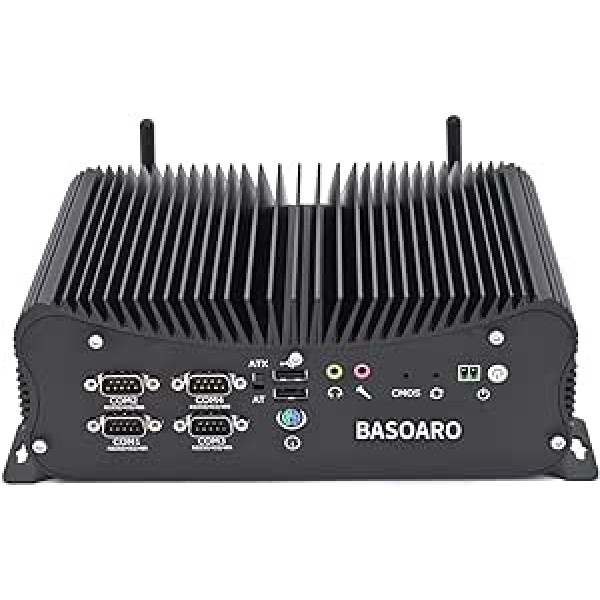 BASOARO Industrial Mini PC Windows 10, Mini PC RS232 Core i7 10510U, 16G RAM 256G SSD, Gigabit RJ45 LAN, HD, VGA, GPIO, Fanless Mini PC, 2 RS232 COM, 4 RS485/422, BT Dual Band WiFi