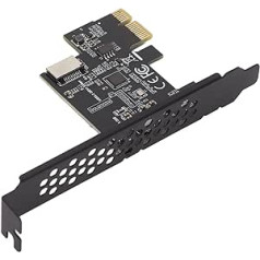 Bewinner PCI-E į USB3.2 GEN1 priekinė USB C išplėtimo plokštė, 5 Gbps E tipo aukšto plokštė su vidine priekinio skydelio jungtimi, PCI Express adapteris staliniams kompiuteriams Win 7/8/10/11/LINUX (juoda)