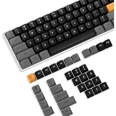 PBT Keycaps 110 taustiņi, OEM profila divkāršu taustiņu komplekts spēļu tastatūrai, ANSI izkārtojums (ASV), Cherry Gateron Kailh MX mehāniskajai tastatūrai, Star Black