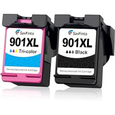 SavFinto 901XL Printer Cartridges Replacement for HP 901 Ink Cartridges Compatible with HP OfficeJet 4500 HP Wireless J4500 J4524 J4624 J4580 J4535 J4540 J4545 J4550 J4600 J4585 J4660 4680 J4680C