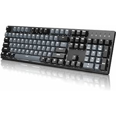 Durgod Taurus K310 pilna izmēra mehāniskā spēļu tastatūra — 105 taustiņi — Doubleshot PBT — USB tips C — Lielbritānijas izkārtojums (pelēks, ķiršu mx kluss sarkans)