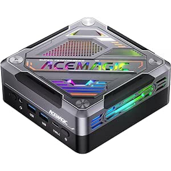 ACEMAGIC RGB mini spēļu dators AMD Ryzen 7 7840HS (līdz 5,1 GHz), 32GB DDR5 1024GB (1TB) NVME SSD mikro galddators AMD Radeon 780M BT5.2 Wi-Fi 6 8K