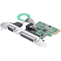 CERRXIAN PCIe uz RS232 Combo Serial Parallel Expansion Card DB9 Serial + DB25 Parallel to PCI-E 1x Controller Card