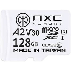 AXE 128GB MicroSDXC Memory Card + SD Adapter with A2 App Performance, V30 UHS-I U3, 4K, Ultra HD, Class 10