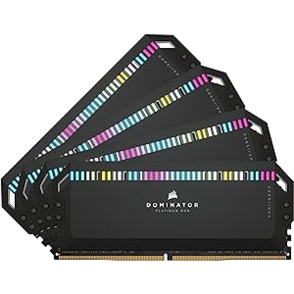 Corsair Dominator Platinum RGB DDR5 RAM 64 GB (4 x 16 GB) 5600 MHz CL36 Intel XMP iCUE saderīga datora atmiņa — melna (CMT64GX5M4B5600C36)