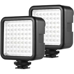 Andoer LED Video Light Video Light Camera Light, 49 LED Mini Interlock Camera, LED Panel Light, Dimmable Camcorder Video Lighting with Shoe Mount Adapter for Canon Nikon Sony A7 DSLR (49 LEDs x 2