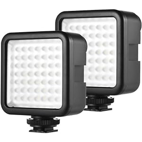 Andoer LED Video Light Video Light Camera Light, 49 LED Mini Interlock Camera, LED Panel Light, Dimmable Camcorder Video Lighting with Shoe Mount Adapter for Canon Nikon Sony A7 DSLR (49 LEDs x 2