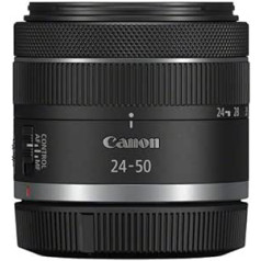 Canon RF 24-50 mm F4.5-6.3 ir STM tālummaiņas objektīvs iesācējiem un video emuāriem (2x tālummaiņa, 4,5 līmeņu attēla stabilizators, kluss STM motors, fokusa elpošanas korekcija, objektīva vadības gredzens) Melns