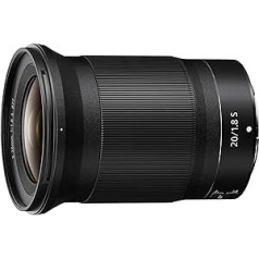 Nikon Nikkor Z 20mm f/1.8 S, fiksēts fokusa attālums, spilgts, īpaši liela diapazona objektīvs f/1.8, melns, Nital Card