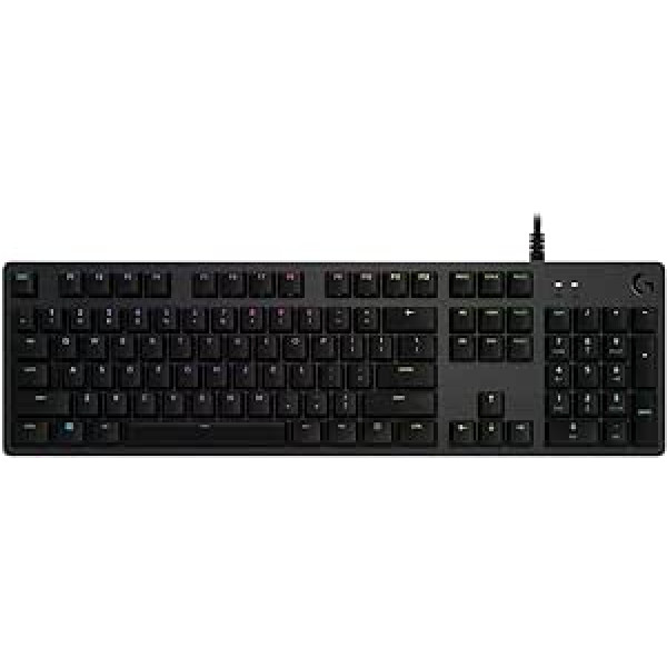 Logitech G512 mechaninė žaidimų klaviatūra, GX-Brown Tactile jungikliai, LIGHTSYNC RGB apšvietimas, USB kilpa, aliuminio korpusas, programuojami F klavišai, portugališkas QWERTY išdėstymas, juoda