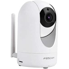 Foscam R2M grozāma un grozāma Full HD IP WLAN kamera/novērošanas kamera ar 2 MP (1920 x 1080 pikseļu izšķirtspēja), P2P, IR nakts redzamība, MicroSD kartes slots, kustības noteikšana, divvirzienu audio sistēma