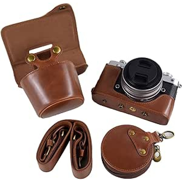 ZFC / z fc Case, MUZIRI KINOKOO PU Leather ZFC Camera Case Compatible for Nikon Z FC Camera Protective Case and 16-50mm f/3.5-6.3 or 28mm f/2.8 SE Lens with Shoulder Strap, coffee, Compact