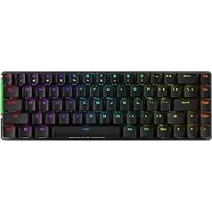 ASUS ROG Falchion 2,4 GHz bezvadu spēļu tastatūra (mehāniska, 68 taustiņi, Aura sinhronizācija, Cherry MX slēdži, akumulatora darbības laiks līdz 400 stundām, bez ciparu tastatūras)