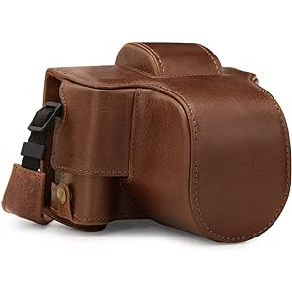 MegaGear EVER READY MG1884 Brown Genuine Leather Camera Case for Fujifilm X-T200 (XC15-45mm)