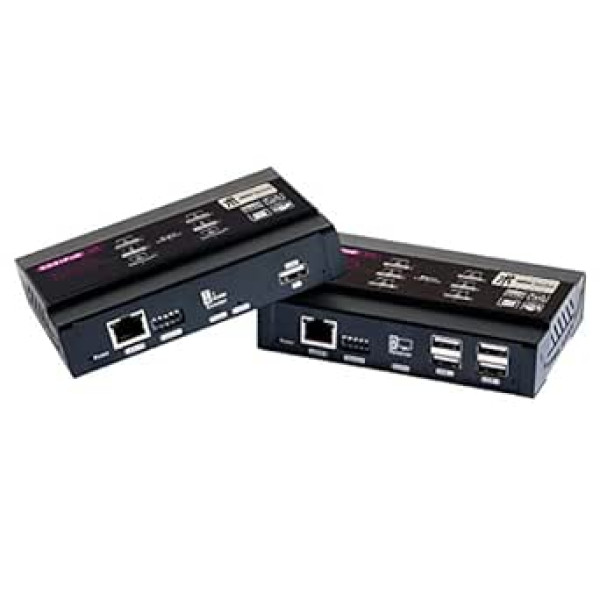 4K HDMI KVM USB paplašinātājs, izmantojot vienu Cat5e/6 līdz 100 m (328 pēdas), KVM paplašinātāja atbalsts 1080P@60Hz, Plug & Play, tastatūras un peles Ethernet tīkls, bezzudumu gandrīz nulles latentums, 4 porti USB2.0