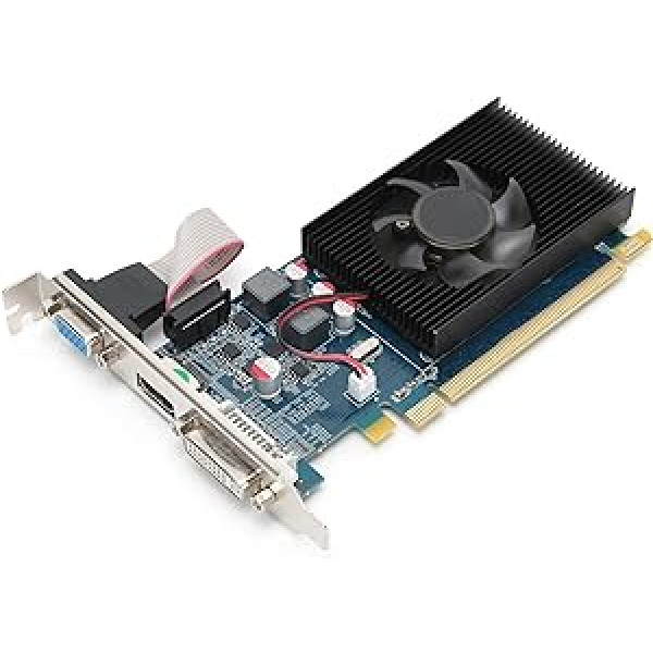 Dilwe HD7450 Computer Graphics Cards, 2G 64Bit 600MHz DDR3 Graphics Cards, PCI Express 3.0 Slot for Desktop Computer