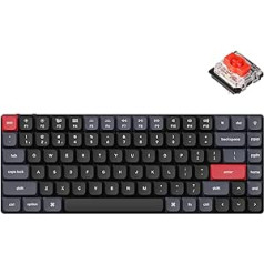 Keychron K3 Pro bezvadu mehāniskā tastatūra, 75% ASV izkārtojums QMK/VIA programmējams Bluetooth/vadu RGB fona apgaismojums īpaši plāns ar Gateron zema profila slēdzi sarkanā krāsā