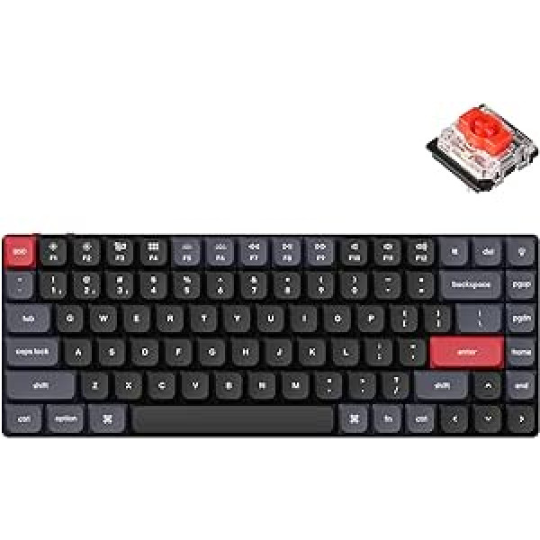 Keychron K3 Pro bezvadu mehāniskā tastatūra, 75% ASV izkārtojums QMK/VIA programmējams Bluetooth/vadu RGB fona apgaismojums īpaši plāns ar Gateron zema profila slēdzi sarkanā krāsā