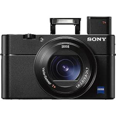 Sony RX100V uzlabotā kompaktā Premium kamera ar 1,0 sensoru, 24–70 mm F1,8–2,8 Zeiss objektīvu, izcilu AF veiktspēju, 4K filmu (DSC-RX100M5A)