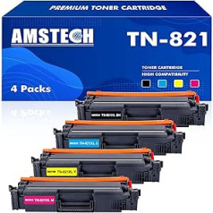 4 suderinamų TN-821XL TN-821XLBK dažų kasečių pakuotė, skirta pakeisti Brother HL-L9430CDN HL-L9470CDN MFC-L9630CDN MFC-L9670CDN spausdintuvas TN-821XLC TN-821XLM TN-821XLM TN-821XLM