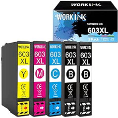 WorkInk 603XL printeru kasetnes, kas saderīgas ar Epson 603 603 XL Expression Home XP-3100 XP-3105 XP-4100 XP-2100 XP-2105 XP-4155 Workforce WF-2830 WF-2810 WF-2835 (WF-2835)