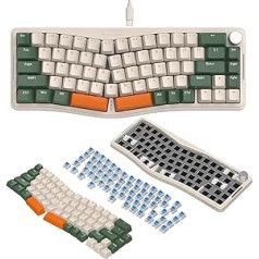 ATTACK SHARK AKS068 Alice 60% mehāniskā spēļu tastatūra, USB-C vadu Apex Pro Mini RGB tastatūra, blīves stiprinājums, grozāmā poga, programmējams VIA, karsti maināms zils slēdzis, dators/MAC/QWERTY