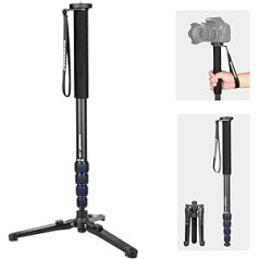 Koolehaoda kameras monopods ar noņemamu statīva pamatni Maxi Augstums 168 cm Pārnēsājams alumīnija monopods pārgājiena nūja, maksimālā slodze 7 kg