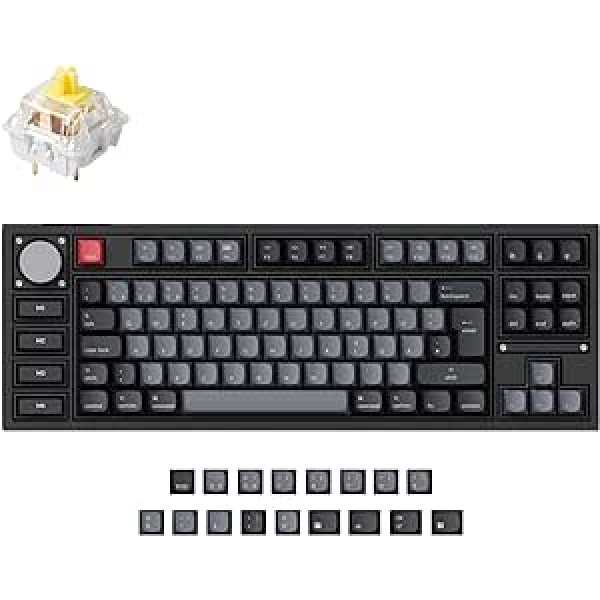 Keychron Q3 Pro SE Custom Mechanical Bluetooth Keyboard, QMK/VIA Programmable TKL, German DE ISO Layout with Hot Swappable Keychron K Pro Banana Switch