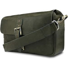 MegaGear MG1704 Torres Genuine Leather Shoulder Bag for Mirror, Instant and DSLR Cameras - Olive Green