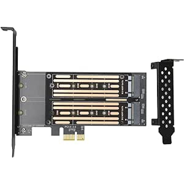 VBESTLIFE M.2 NVMe SSD NGFF į PCIE adapteris, 6Gbps dvigubas M.2 PCIE adapteris M2 SATA 22110 2280 2260 2242 2230 mm prijungimui Dydis