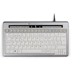 BakkerElkhuizen S-Board 840 Compact Keyboard Swiss Layout QWERTY Wired Light Grey/White